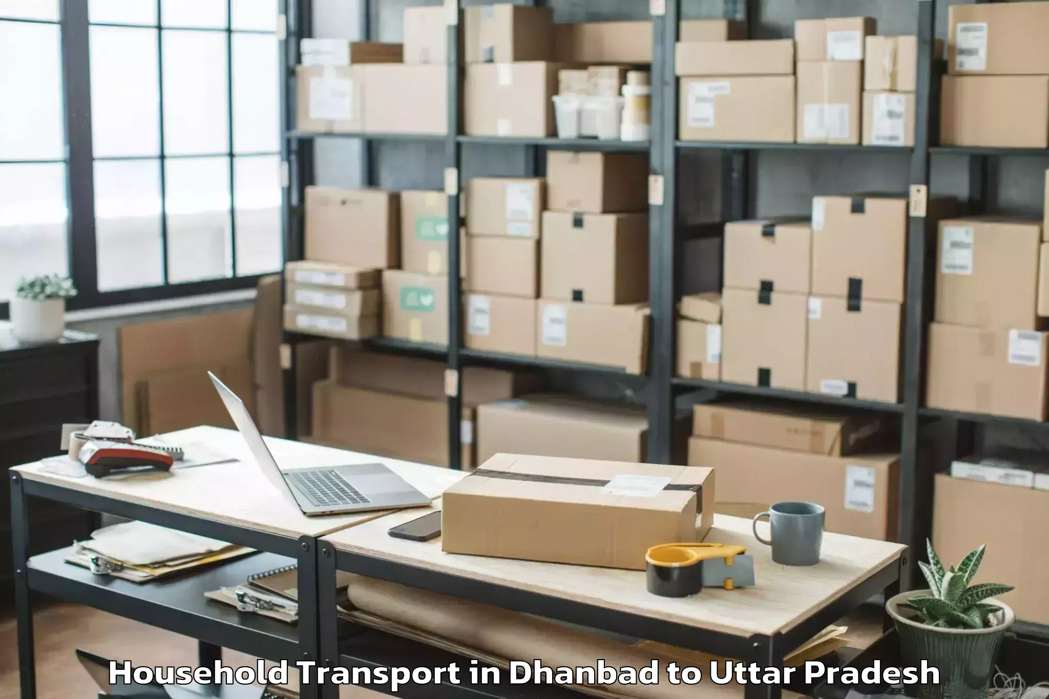 Top Dhanbad to Mauranwan Household Transport Available